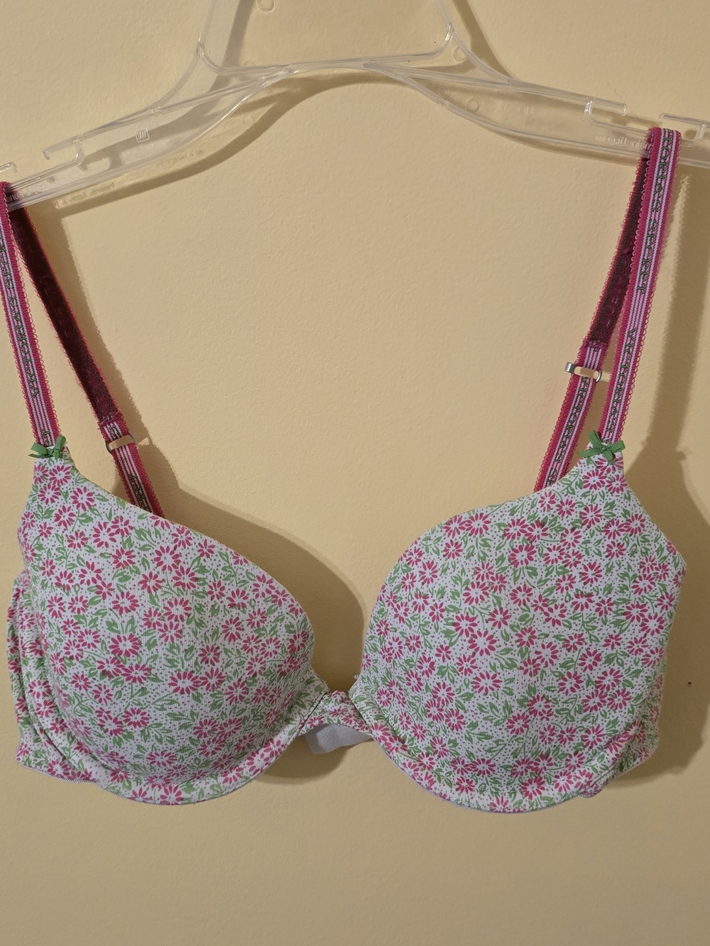 Victoria's Secret Demi Pink & Green Floral Lightly Padded Wired Bra